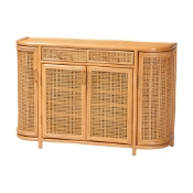 bali & pari McKenna Natural Rattan Sideboard - Handwoven Wicker Buffet Credenza, Boho Coastal Style for Dining or Living Room, 2-Drawer Baxton Studio restaurant furniture, hotel furniture, commercial furniture, wholesale dining furniture, wholesale counter sideboard, classic sideboard